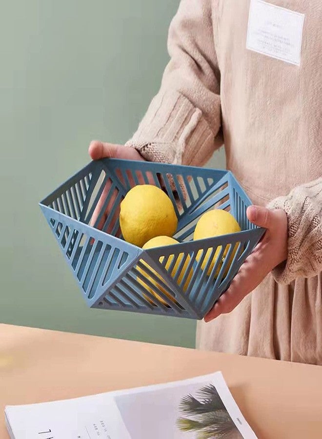 MVM Enterprise Fruit Storage Bowl Pentagonal Shape for Dining Table use for Home and Kitchen Pentagon Plastic Basket Storage in Fruit Vegetable Mesh Fruit Holder Covered Fruit Bowl for Kitchen - Image 1