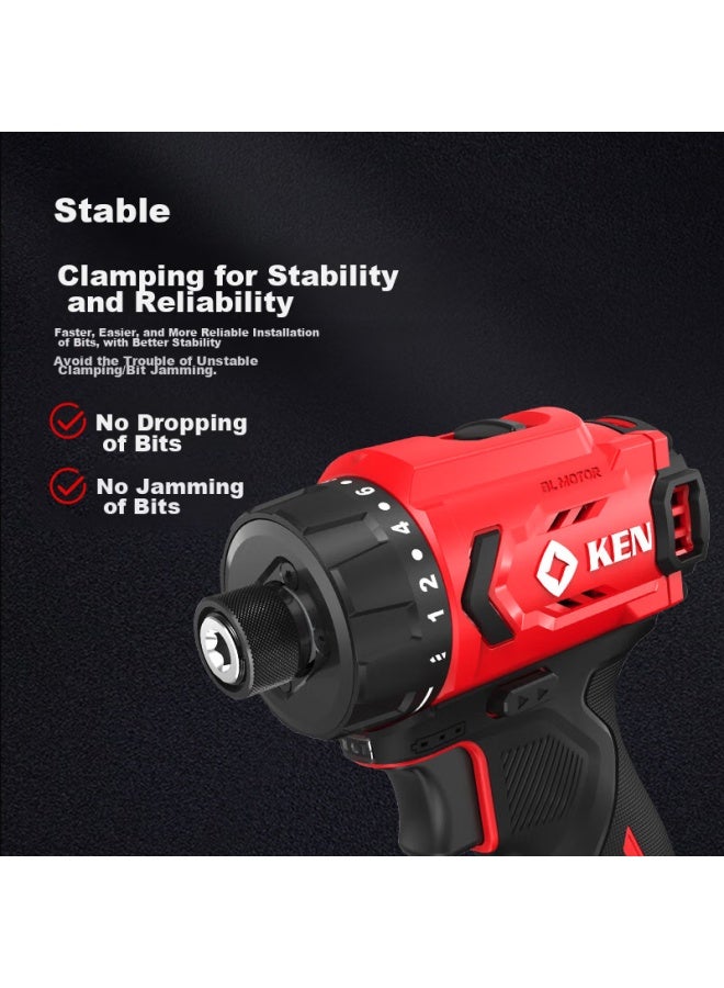KEN Ruiqi 12v Brushless Screwdriver Drill 7312s, Lithium Battery Hand Drill, Rechargeable Multi-function Screwdriver, Electric Screwdriver - Image 4