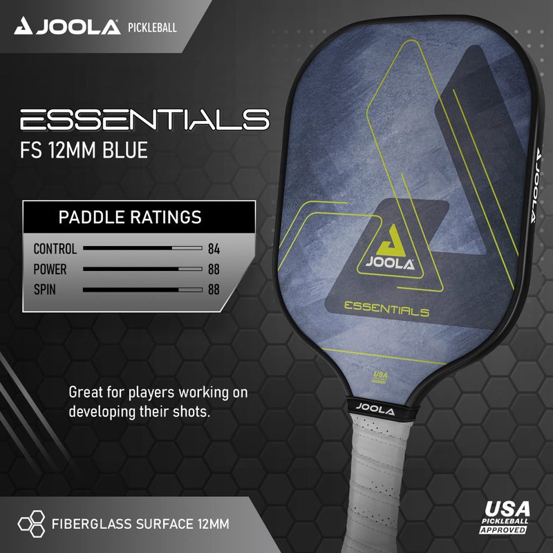 JOOLA Essentials Performance Pickleball Paddle with Reinforced Fiberglass Surface and Honeycomb Polypropylene Core, Blue - Image 2