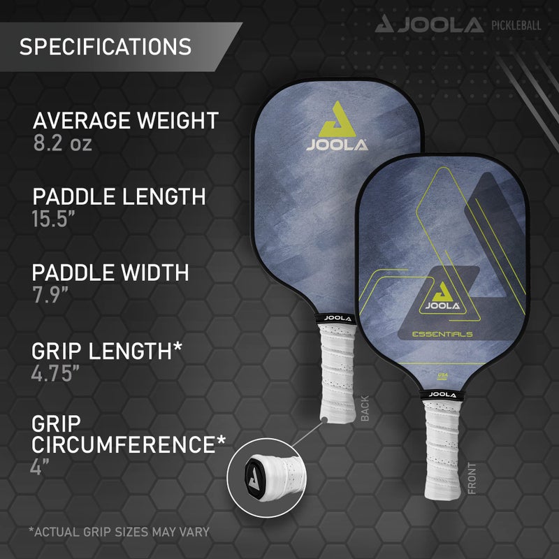 JOOLA Essentials Performance Pickleball Paddle with Reinforced Fiberglass Surface and Honeycomb Polypropylene Core, Blue - Image 5