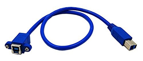 zdyCGTime 20" Panel Mount USB 3.0 B Female to USB B Male Extension Cable with Screws(Blue) - Image 1