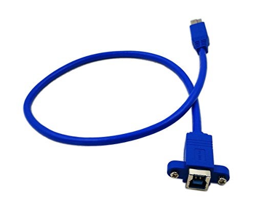 zdyCGTime 20" Panel Mount USB 3.0 B Female to USB B Male Extension Cable with Screws(Blue) - Image 3