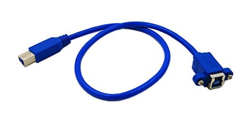 zdyCGTime 20" Panel Mount USB 3.0 B Female to USB B Male Extension Cable with Screws(Blue) - Image 2