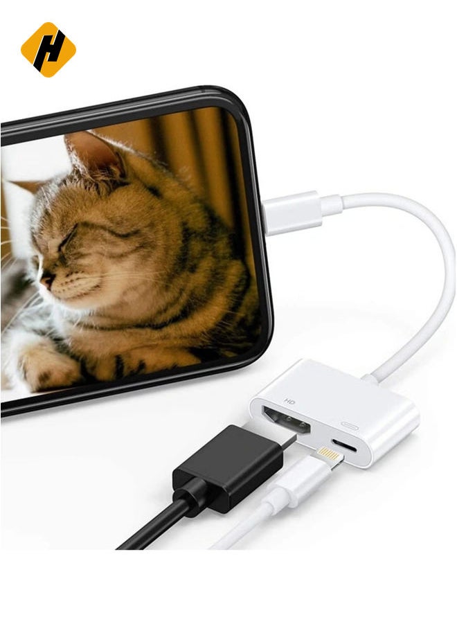 HuHa Lightning to HDMI Adapter,1080P Digital Sync Screen Converter AV Adapter with Charging Port Compatible with iPhone 12/11/XS/XR/X/8 iPad on HDTV/Monitor/Projector Support All iOS  - Image 5
