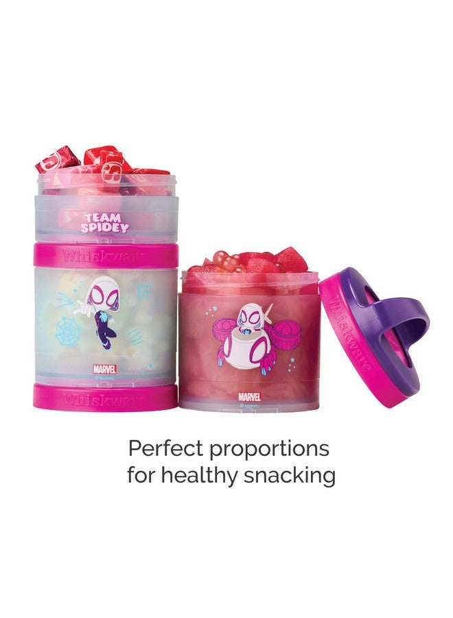 Whiskware Spider-Man Team Spidey Stackable Snack Containers for Babies, Kids, and Toddlers, 3 Stackable Snack Cups for School or Travel, Cupholder Friendly, Gwen Stacy - Image 5