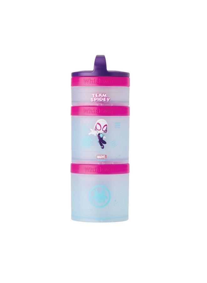 Whiskware Spider-Man Team Spidey Stackable Snack Containers for Babies, Kids, and Toddlers, 3 Stackable Snack Cups for School or Travel, Cupholder Friendly, Gwen Stacy - Image 1