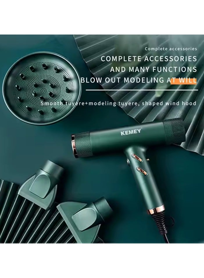 KEMEY High-Speed Negative Ion Hair Dryer | 110,000 RPM Brushless Motor | 1500W | Low Noise | 3-Speed & Hot/Cold Air Settings - Image 2