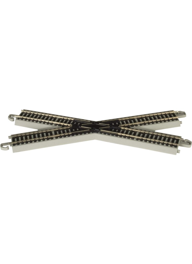 Bachmann Bachmann Trains - Snap-Fit E-Z TRACK 30 DEGREE CROSSING (1/card) - NICKEL SILVER Rail With Gray Roadbed - HO Scale  - Image 1