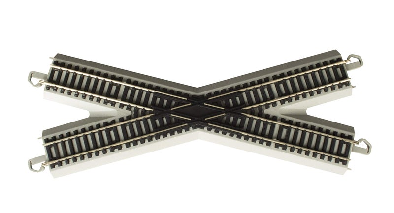 Bachmann Trains - Snap-Fit E-Z TRACK 30 DEGREE CROSSING (1/card) - NICKEL SILVER Rail With Gray Roadbed - HO Scale - Image 2