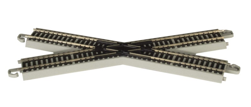 Bachmann Trains - Snap-Fit E-Z TRACK 30 DEGREE CROSSING (1/card) - NICKEL SILVER Rail With Gray Roadbed - HO Scale - Image 1
