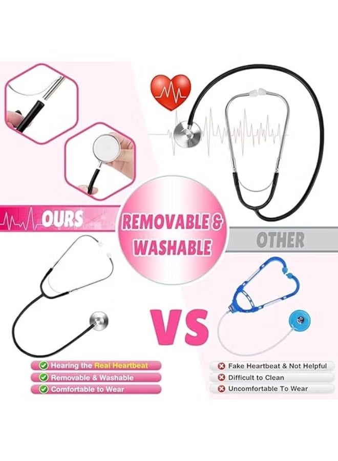 Pink Kids' Doctor Role-Play Costume Set (7-Piece) – Role-Playing/Game Costume/Educational Toy, Includes Stethoscope & Accessories，Size 130 - Image 2