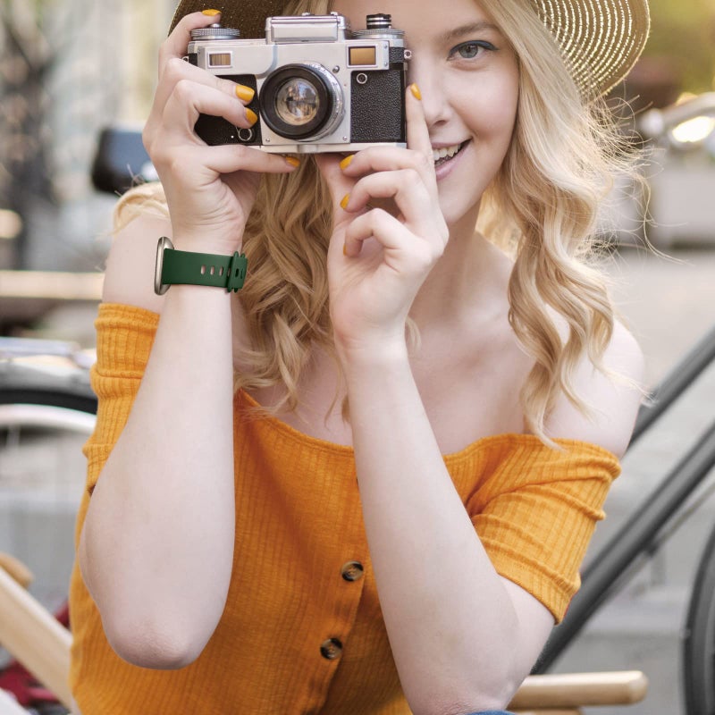 Dirrelo 4 Pack Band Compatible with Fitbit Sense & Fitbit Versa 3 Bands Women Men, Soft TPU Sport Watch Strap Replacement Versa 3 Sense Smartwatch Wristband Small, Black/Darkgreen/Darkgrey/Indigo - Image 5