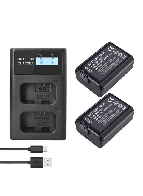 NP-FW50 Camera Battery A5000A5100A6000A6100 Digital Lithium Battery EOS550D Charger Suit-Standard Capacity:LCD Smart Charger