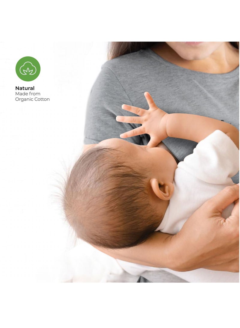 Moon تي شيرتات رضاعة عضوية مزدوجة الجوانب بسحاب للأمهات - رمادي فاتح - Image 2