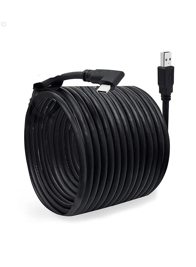 Link Cable for Meta Quest Pro/Oculus Quest 2 Cable for PC Gaming and Charging, High Speed Data Transfer & Fast Charger Cord Angled Type C USB3.2 Gen1 to USB Type A Power Cable (16ft/5m)  - Image 1