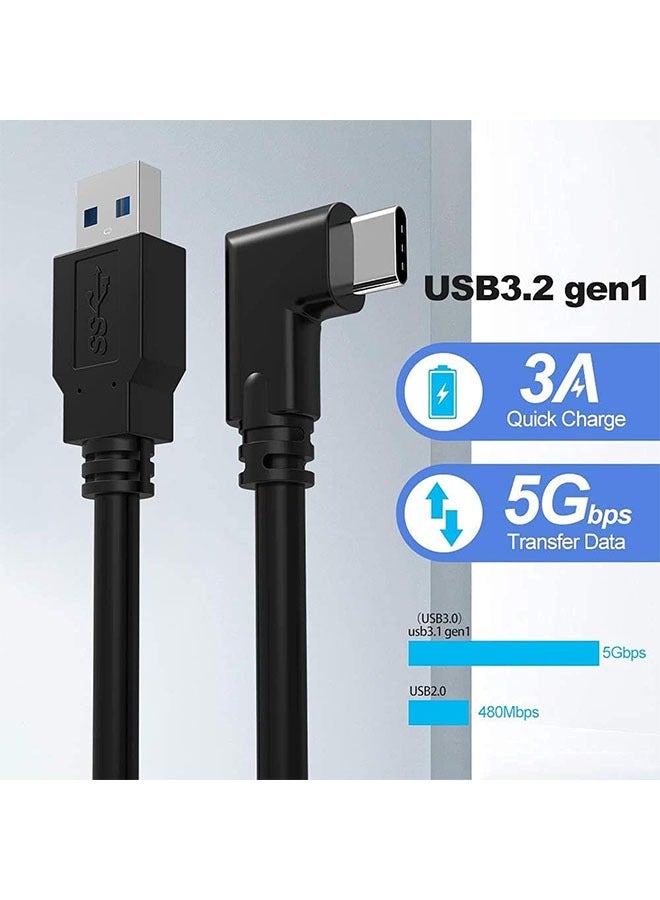 Link Cable for Meta Quest Pro/Oculus Quest 2 Cable for PC Gaming and Charging, High Speed Data Transfer & Fast Charger Cord Angled Type C USB3.2 Gen1 to USB Type A Power Cable (16ft/5m)  - Image 5