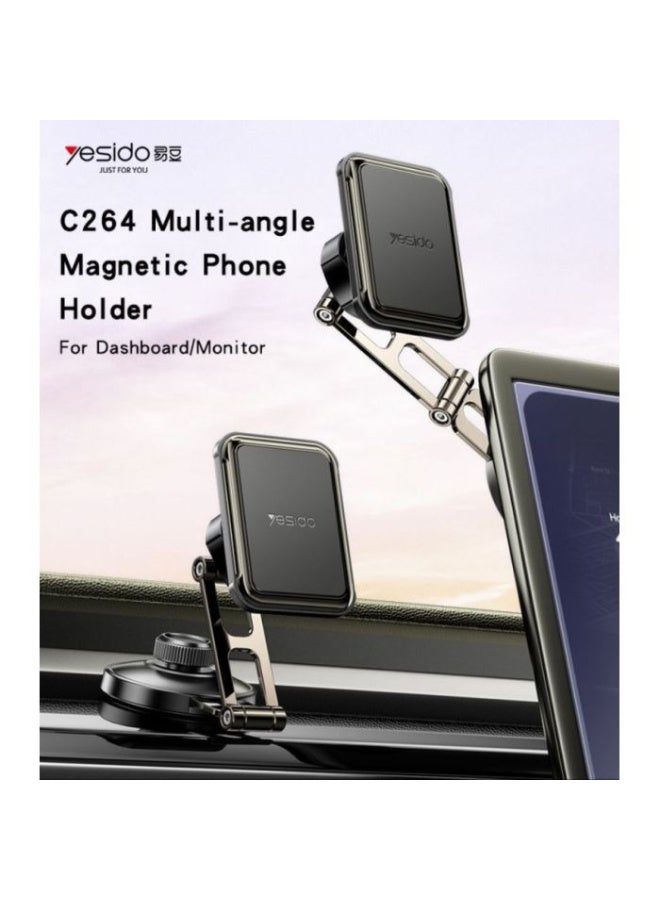 Yesido C264 Magnetic Car Phone Holder, 6 Magnet Strong Mount, 720° Adjustable Foldable Dashboard Holder for Floating Screen - Image 4