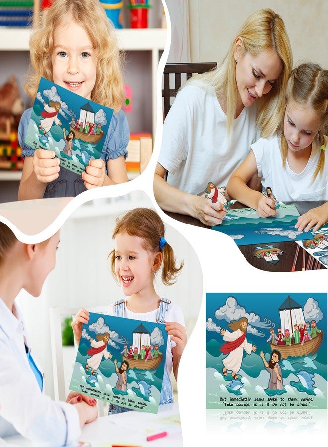 MotiMind 24 Set Jesus Walk on Water Scenes Craft Kit Religious Stickers for Boys Girls DIY Christian Catholic Bible Craft Faith Jesus Craft for Sunday School Activities Gifts - Image 5