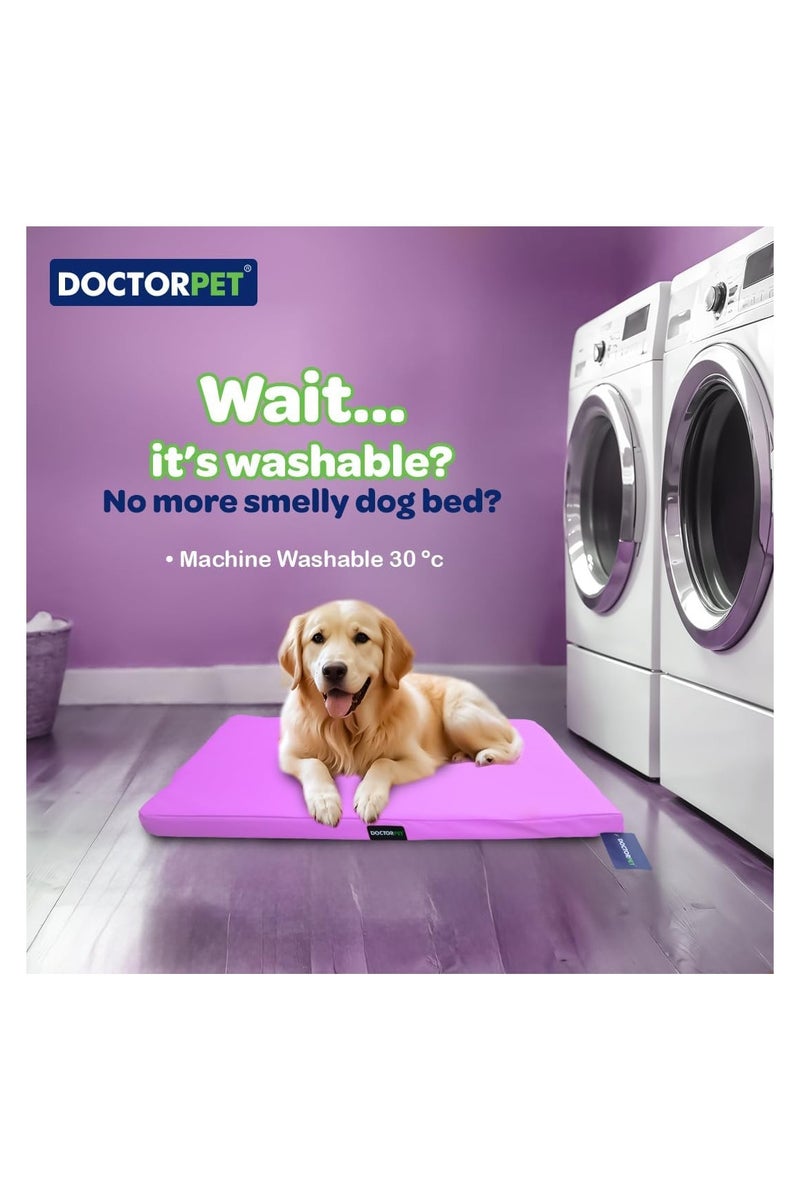 DOCTERPET Doctor Pet Gelato Series Crate Mattress Large - 61x92x6cm - Lilac - Soft Washable Fabric, Cooling Effect, Eco-Friendly Fill, Non-Slip Base – Ideal for Medium to Large Dogs - Image 3
