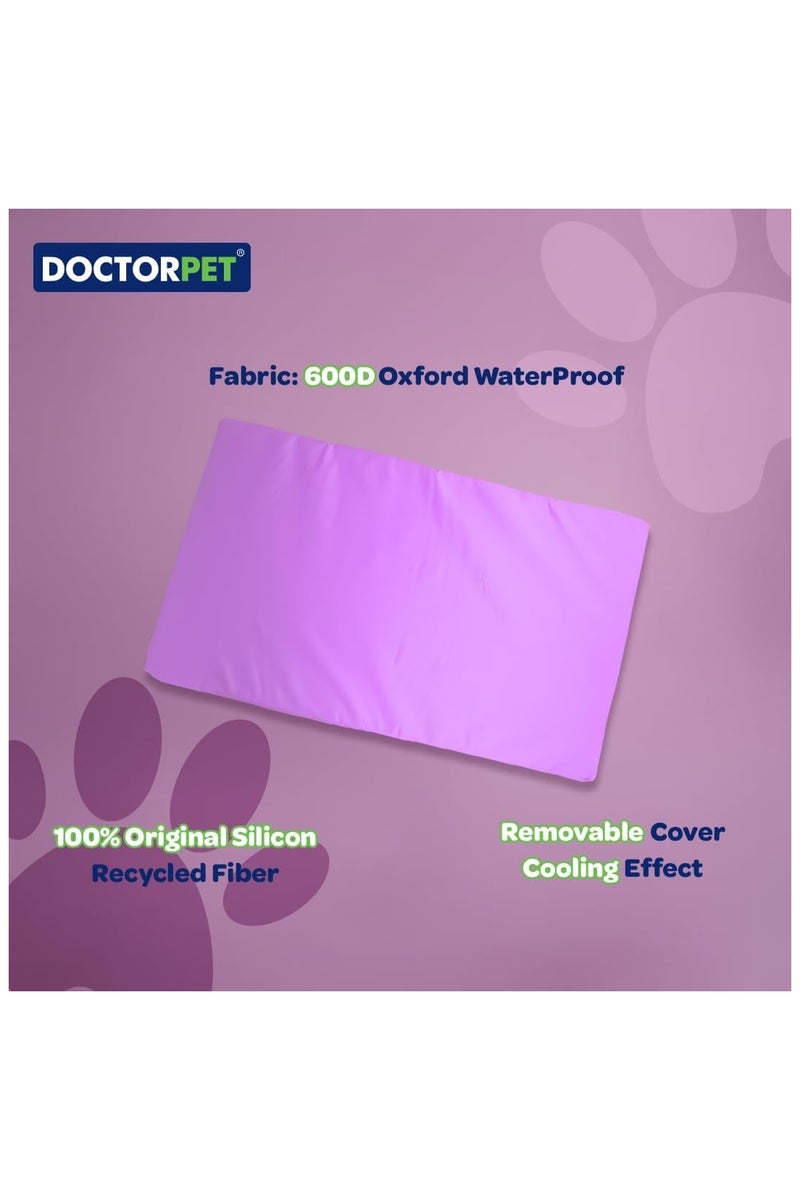 DOCTERPET Doctor Pet Gelato Series Crate Mattress Large - 61x92x6cm - Lilac - Soft Washable Fabric, Cooling Effect, Eco-Friendly Fill, Non-Slip Base – Ideal for Medium to Large Dogs - Image 4