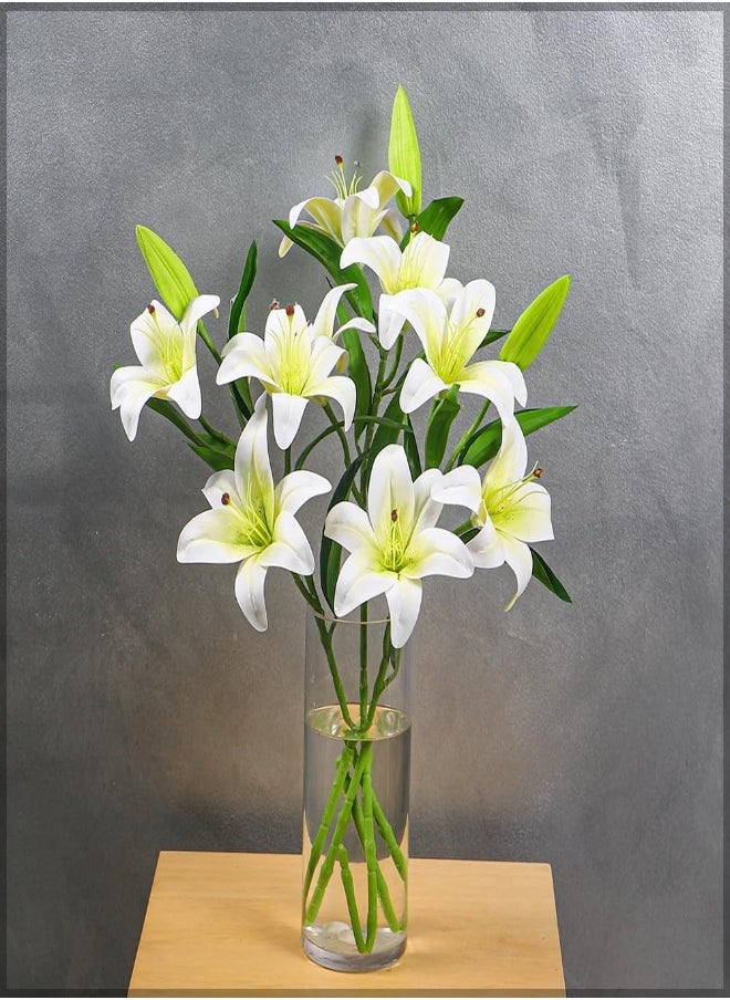 Yatai - Nearly Natural White Lilly Flower, Artificial Natural Look Lilly Flower for Vase Filling Wedding Party Home Decorations, Wired Flexible Stem for Easy Arrangements, 1 Pc - Image 1