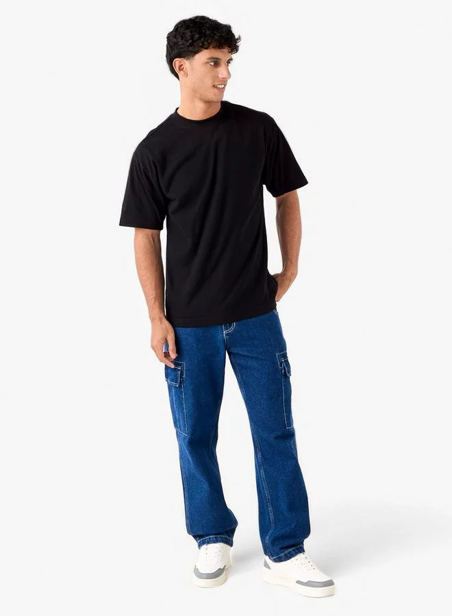 كابا تيشيرت كابا بأكمام قصيرة ورقبة دائرية