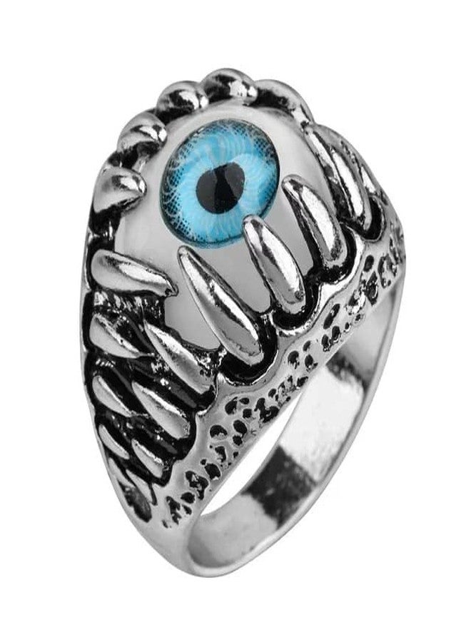 VIEN Blue Evil Eye Eyeball Ring Mens Womens Biker Punk (1PC) (20) - Image 1