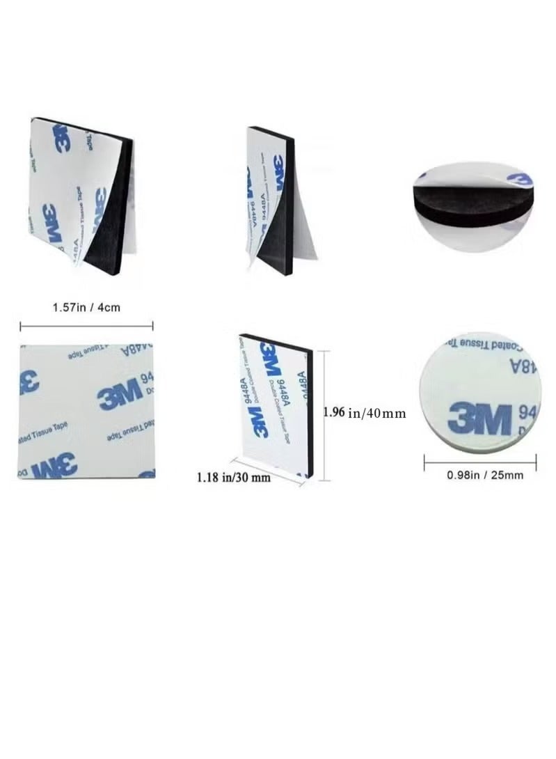 3M 105 pcs of double-sided tape, waterproof tape, foam pad, strong tape, suitable for fixing photos, murals, lamps, hooks, home, office, kitchen. Square 40×40 mm, round 25 mm, rectangular 40*30 mm - Image 4