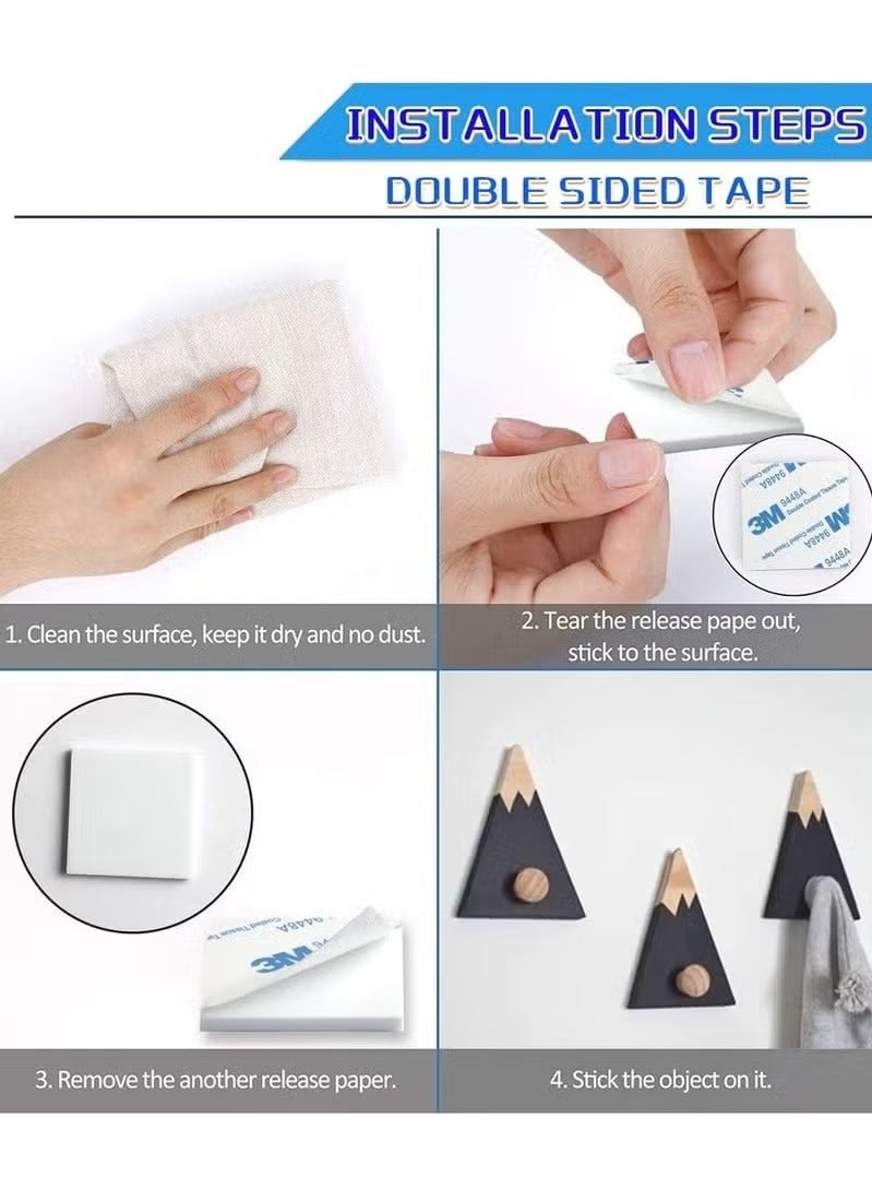 3M 105 pcs of double-sided tape, waterproof tape, foam pad, strong tape, suitable for fixing photos, murals, lamps, hooks, home, office, kitchen. Square 40×40 mm, round 25 mm, rectangular 40*30 mm - Image 2