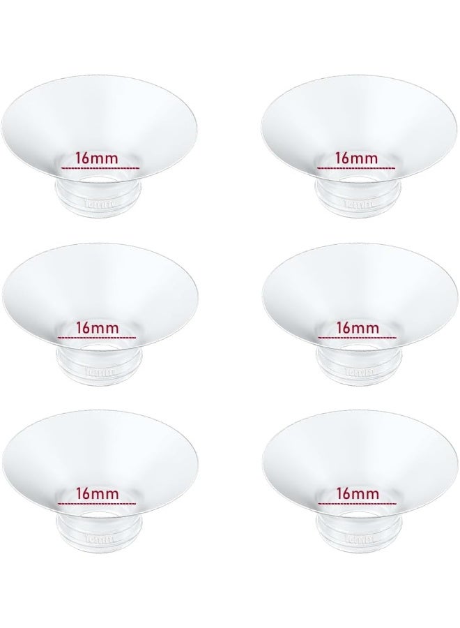 IVARONAL Flange Insert 16mm 6pcs Compatible with Momcozy M5/M9/M6/S12 Pro/V1 Pro/V2 Pro, for Spectra/Medela/MomMed/eufy/Lansinoh/Elvie Breast Pump - Image 1