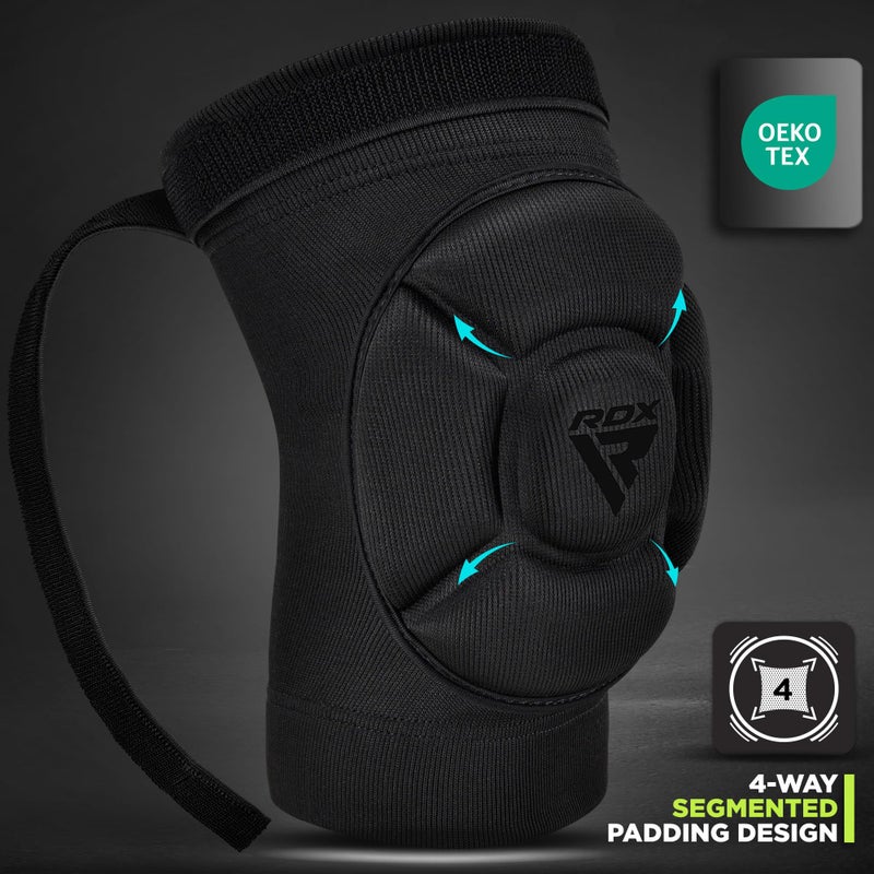 RDX Knee Pads for Work, Oeko TEX Certified, Anti-Slip Protective Thick Padded Foam Pad, Collision Avoidance Sleeves Pair, MMA Muay Thai Grappling Volleyball Football Wrestling Gardening. - Image 2