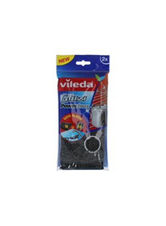 فيليدا قطعة من إسفنجة التنظيف القوية جليتزي إينوكس المبتكرة وطويلة الأمد، لون أسود V28 - Image 1