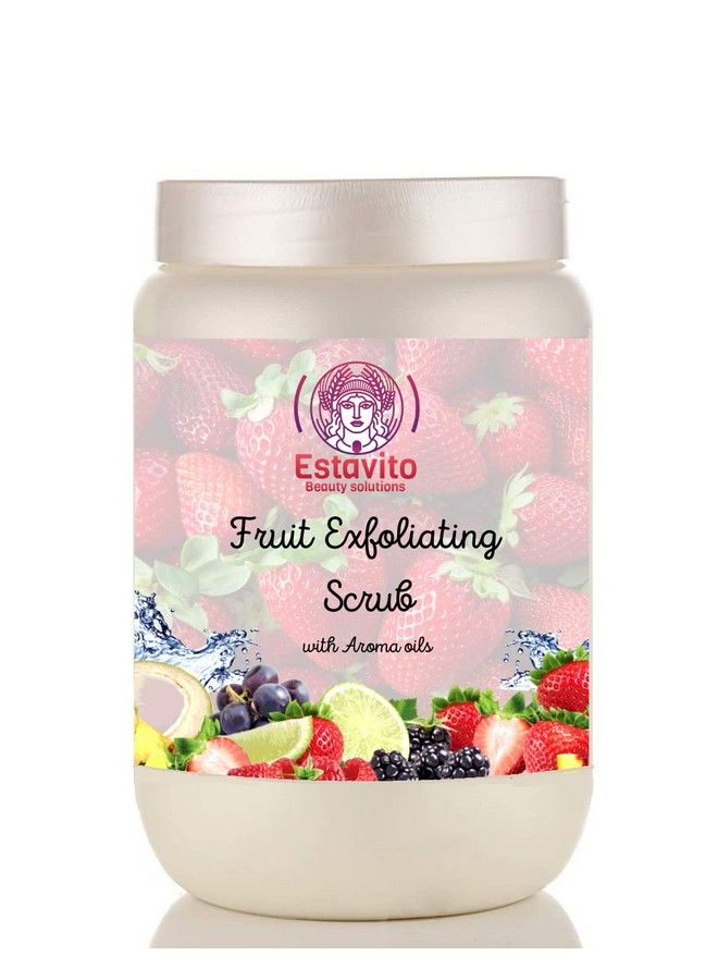 ESTAVITO Fruit Scrub With Bear Berry And Grape Seed Extracts 1000Gms For Tan Removal And Instant Glow For All Skin Types - Image 2