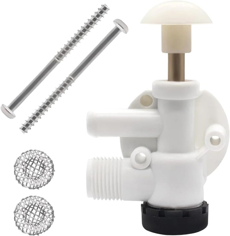 Toilet Water Valve Kit for RV Water Valve Assembly Trailer Toilet Repair Kit Pedal Flush Toilets for Camper Pedal-Flush - Image 1