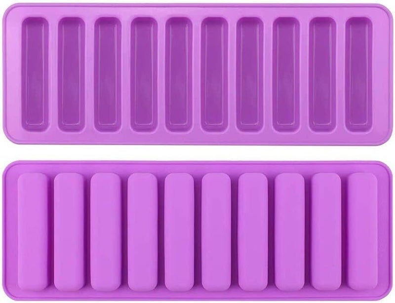 Bukela Finger Shaped Silicone Molds 2 PCS 10-Cavity Long Strips Mold Finger Biscuit Silicone Mold Cereal Chocolate Bar Molds Baking Tray Ice Cube - Image 1