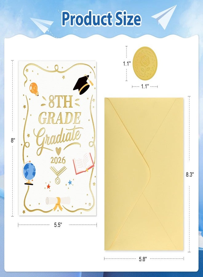 FLYAB 8th Grade Graduation Card - 2026 Gold Foil Middle School Promotion Card with Envelope Grad Gift for Her Him Boys Girls Son Daughter Granddaughter Grandson(5.5x8 Inch) - Image 5