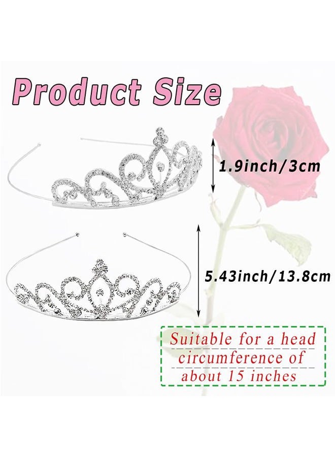 Baaxxango 6 Pack Silver Crystal Tiara,Princess Crystal Tiara Crown,Rhinestone Princess Crown for Girls,Women,Weddings,Parties,Prom Headdresses - Image 2