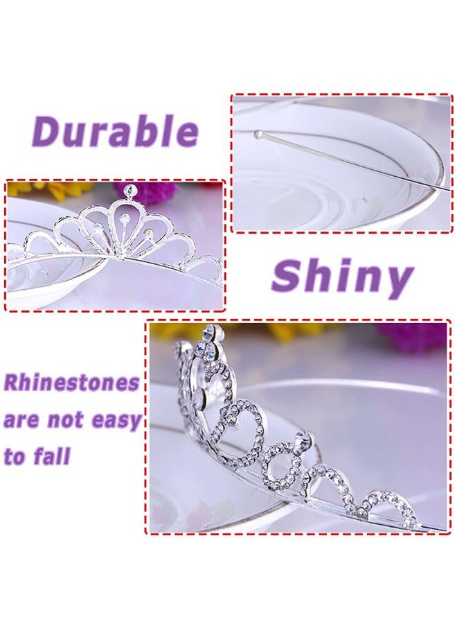 Baaxxango 6 Pack Silver Crystal Tiara,Princess Crystal Tiara Crown,Rhinestone Princess Crown for Girls,Women,Weddings,Parties,Prom Headdresses - Image 3