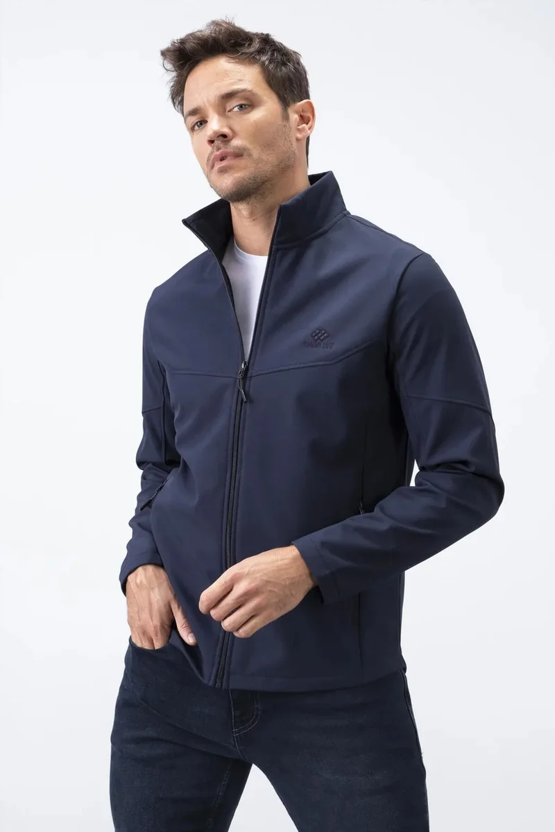 Tommylife TOMMY Men's Solid Scuba Zip-Front Jacket
