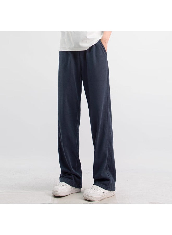 Maybeyond Men's Pants, Autumn And Winter Season, Draping Loose-fit Sports Casual Pants Style Slimming Straight-leg Trousers, Mx19 Royal Blue 2XL - Image 2