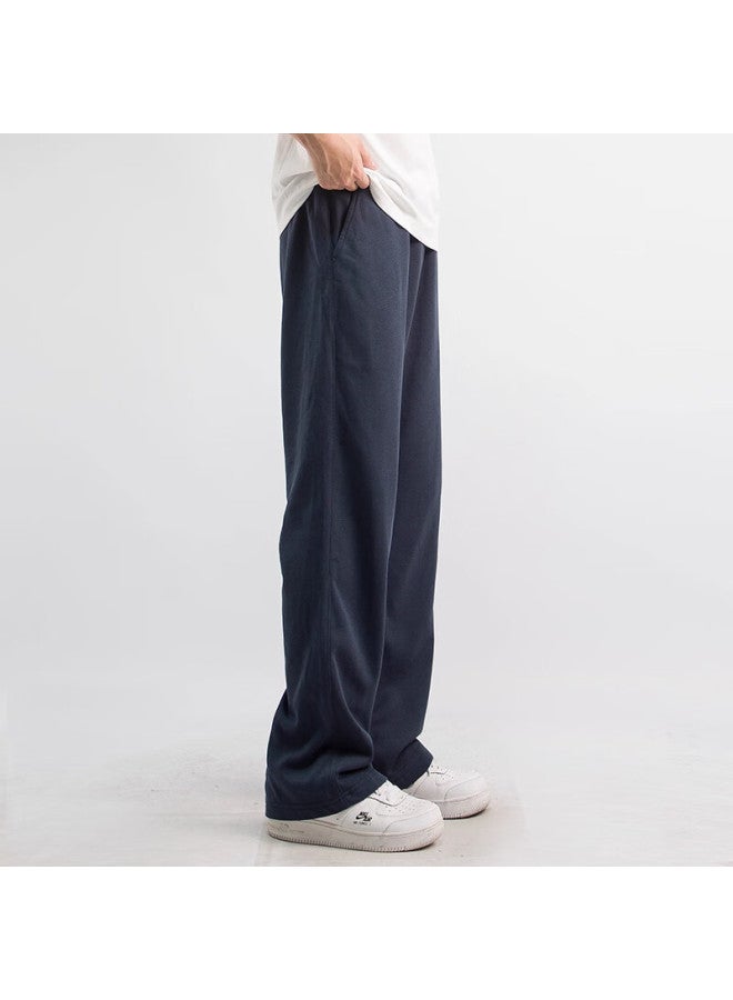 Maybeyond Men's Pants, Autumn And Winter Season, Draping Loose-fit Sports Casual Pants Style Slimming Straight-leg Trousers, Mx19 Royal Blue 2XL - Image 4