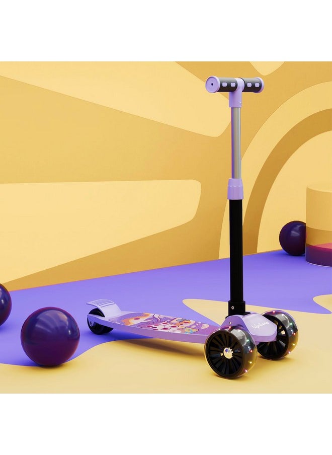 Lifelong Lifelong LLKS14 Kick Scooter with Adjustable Height & LED Wheels (Max User Weight: 50kg) Kids Scooter (Purple & Black, Pack of 1)  - Image 1
