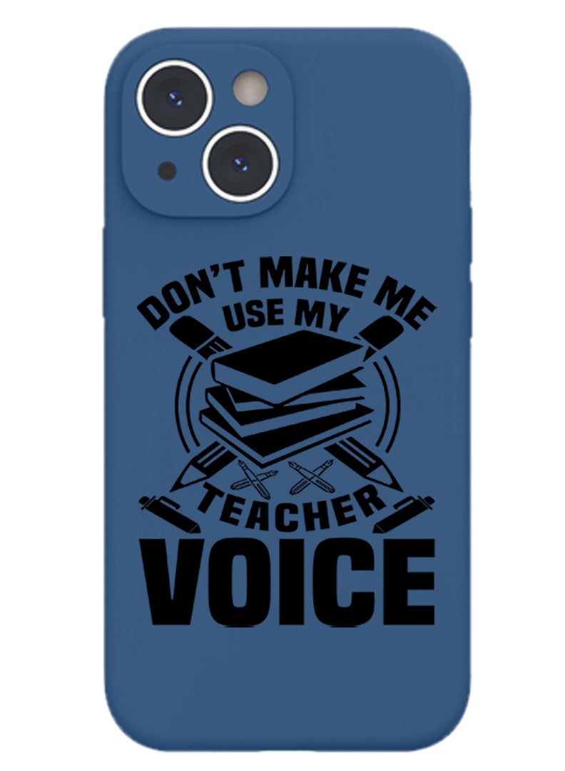 Theodor Protective Slim Fit Case Liquid Silicone Cover with Full Body Protection Anti-Scratch Shockproof Case For iPhone 13 Blue  - Teacher Voice white copy - Image 1