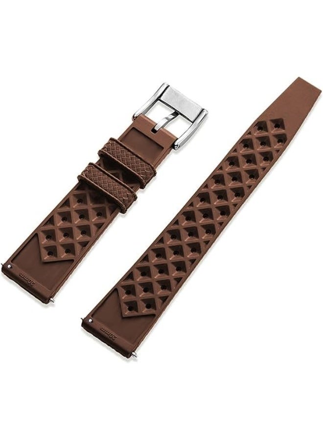Fluororubber Watch Strap with Quick-Release Fastener, أسلوب استوائي, حزام مطاطي FKM ناعم للساعات, حزام استبدال عالمي, 18mm, 20mm, 22mm, الرجال والنساء - Image 2