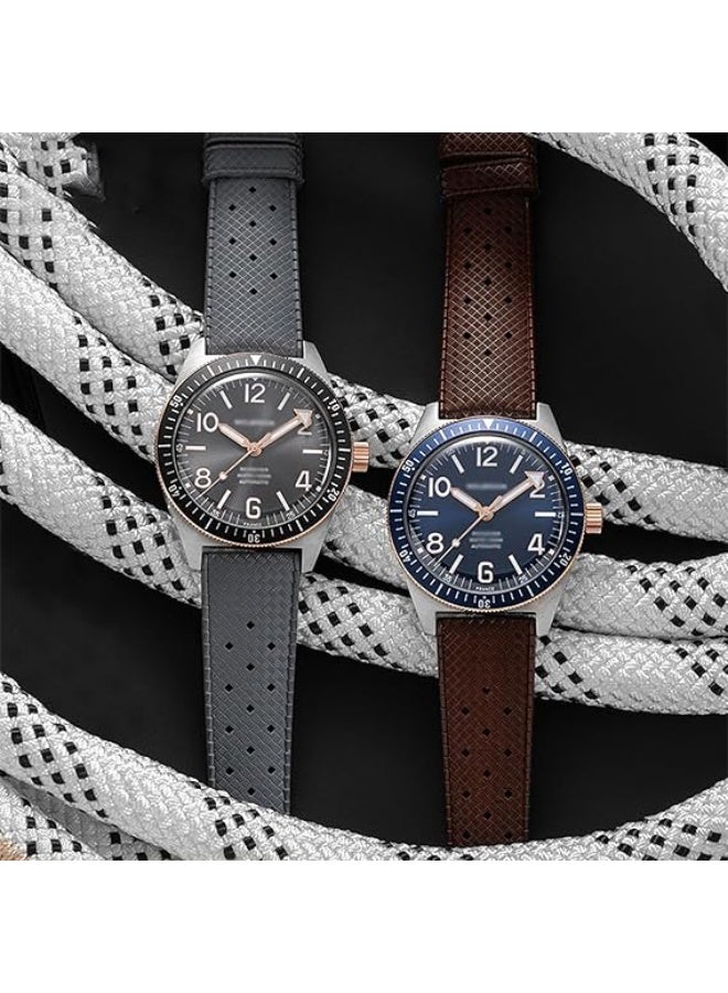 Fluororubber Watch Strap with Quick-Release Fastener, أسلوب استوائي, حزام مطاطي FKM ناعم للساعات, حزام استبدال عالمي, 18mm, 20mm, 22mm, الرجال والنساء - Image 4
