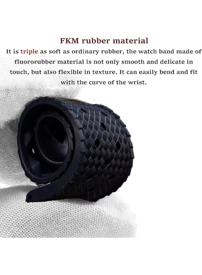 Fluororubber Watch Strap with Quick-Release Fastener, أسلوب استوائي, حزام مطاطي FKM ناعم للساعات, حزام استبدال عالمي, 18mm, 20mm, 22mm, الرجال والنساء - Image 3
