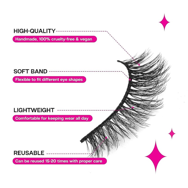 Hanumex Black Long False Eyelashes with Precision Glue for Stunning Eye Makeup  Premium 3D Faux Mink Fake Eyelash Set for Captivating NaturalLooking Lashes - Image 3