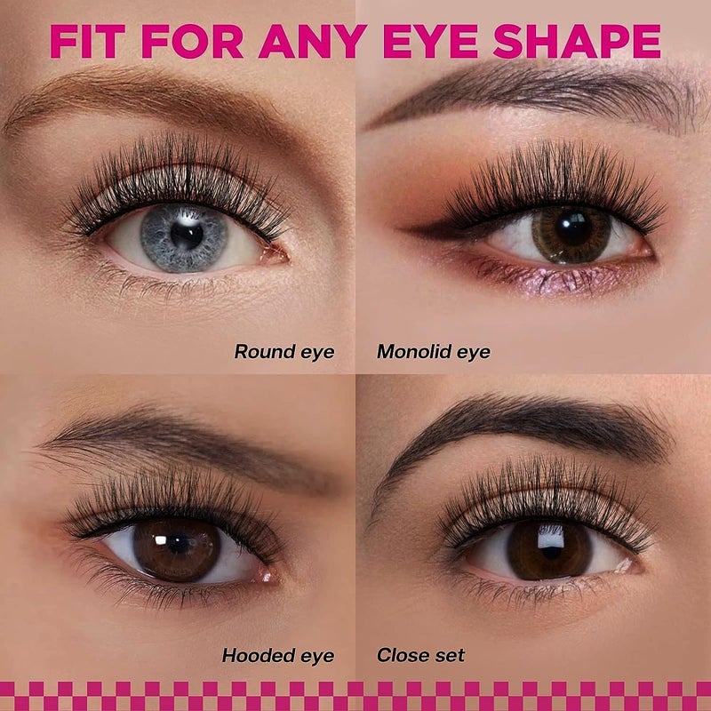 Hanumex Black Long False Eyelashes with Precision Glue for Stunning Eye Makeup  Premium 3D Faux Mink Fake Eyelash Set for Captivating NaturalLooking Lashes - Image 2