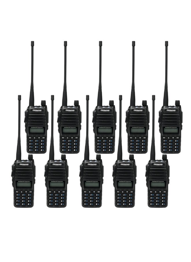 PROMAGE Promage Connect  PC-WT820 Two Way Radios, Ten Pack VOX, 50 CTCSS/ 104 DCS Tones, Tone Searching/Scanning, Dual Standby, PC Programmable, Transmitter Time-Out Timer (TOT), Busy Channel Lock-Out (BCLO), 10 Pack  - Image 1
