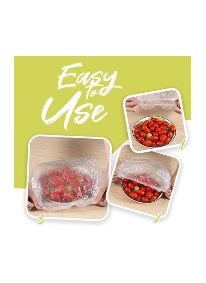 PESCADOR - PESCADOR Elastic Food Storage Disposable Covers, Clear Reusable Plastic Sealing Bags, Universal Kitchen Wrap Seal Caps for Preservation Fresh with Fruit, Vegetable and Meat (Clear, 220 Count) - Image 1